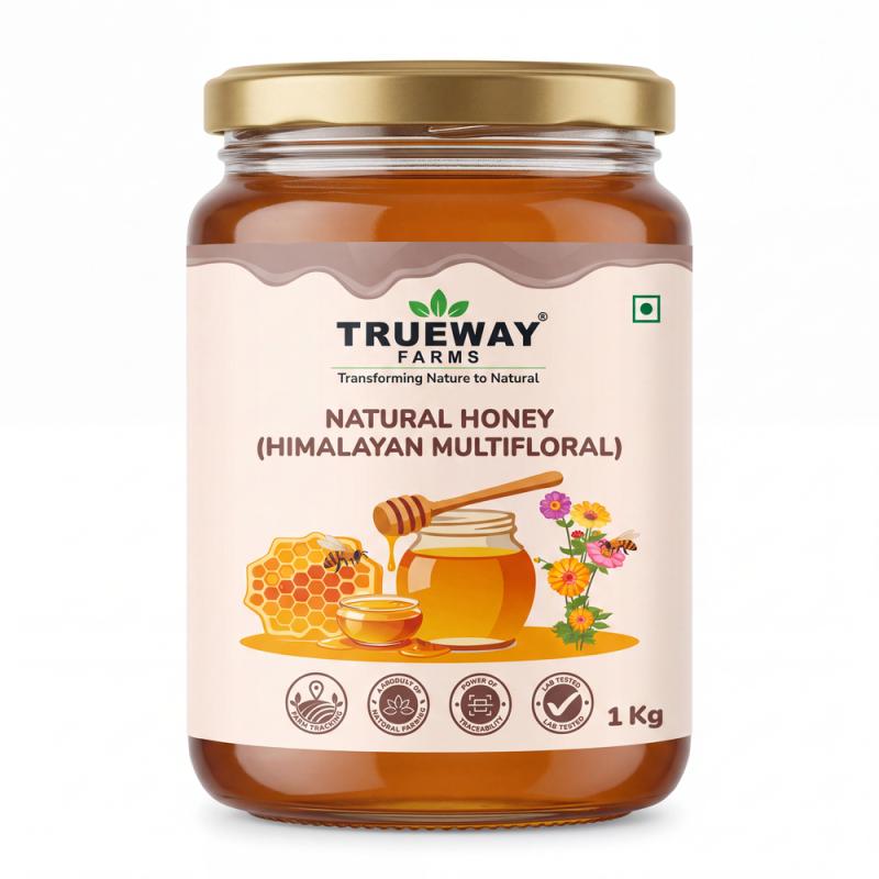 Trueway Farms Organic Pure Honey | Guaranteed Pure & Natural | Sourced From Sunderbans And Other Forests | Rich In Antioxidant | German Lab Tested | 500+ Quality Tests | No Added Sugar, 1kg