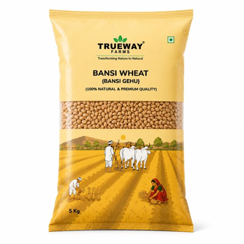 Trueway Farms Bansi Wheat (bansi Gehu) 5 Kg | Premium Quality Whole Wheat Grain | Natural Wheat For Atta, Flour & Daily Cooking