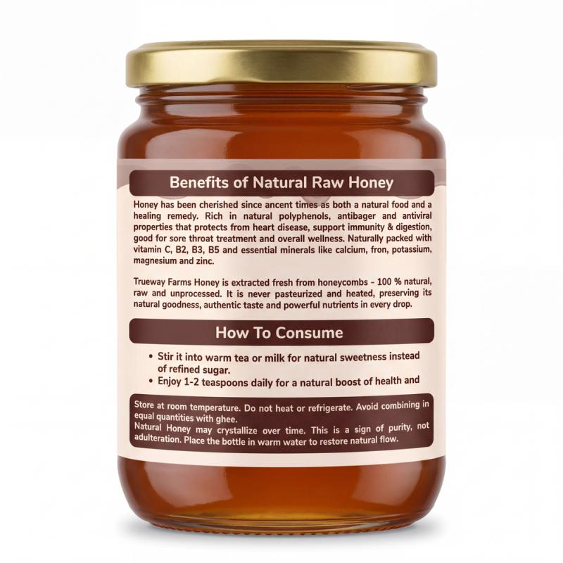 Trueway Farms Organic Pure Honey | Guaranteed Pure & Natural | Sourced From Sunderbans And Other Forests | Rich In Antioxidant | German Lab Tested | 500+ Quality Tests | No Added Sugar, 1kg