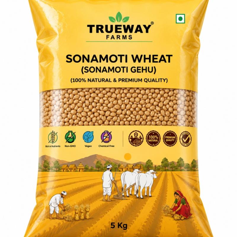 Sonamoti Wheat (sonamoti Gehu) 5 Kg | 100% Natural Premium Wheat Grains | Rich In Nutrients | Non-gmo | Chemical Free