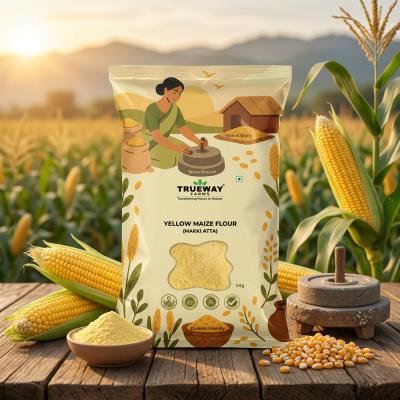 Trueway Farms Organic Organic Maize Flour (makka Atta) 1kg | Gluten-free Corn Flour Powder/atta | 100% Natural & Chemical-free For Healthy Cooking & Baking